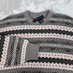 VTG Fair Isle Knit Sweater Adult Large Multicolor Cozy Layer Cabincore Indie 90s
